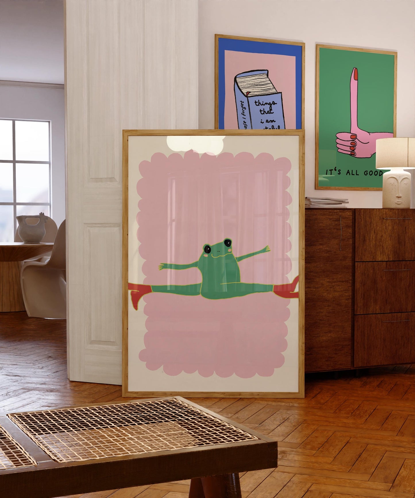 Frog Nursery Canvas Wall Art, Retro Whimsical Kids Decor